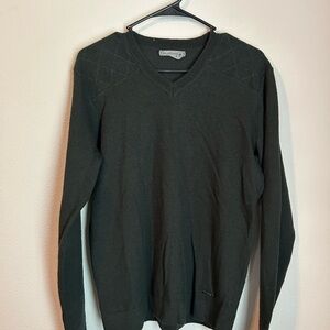 Men’s Smartwool Sweater Pullover 100% Wool Green Pullover Size Small Flawed
